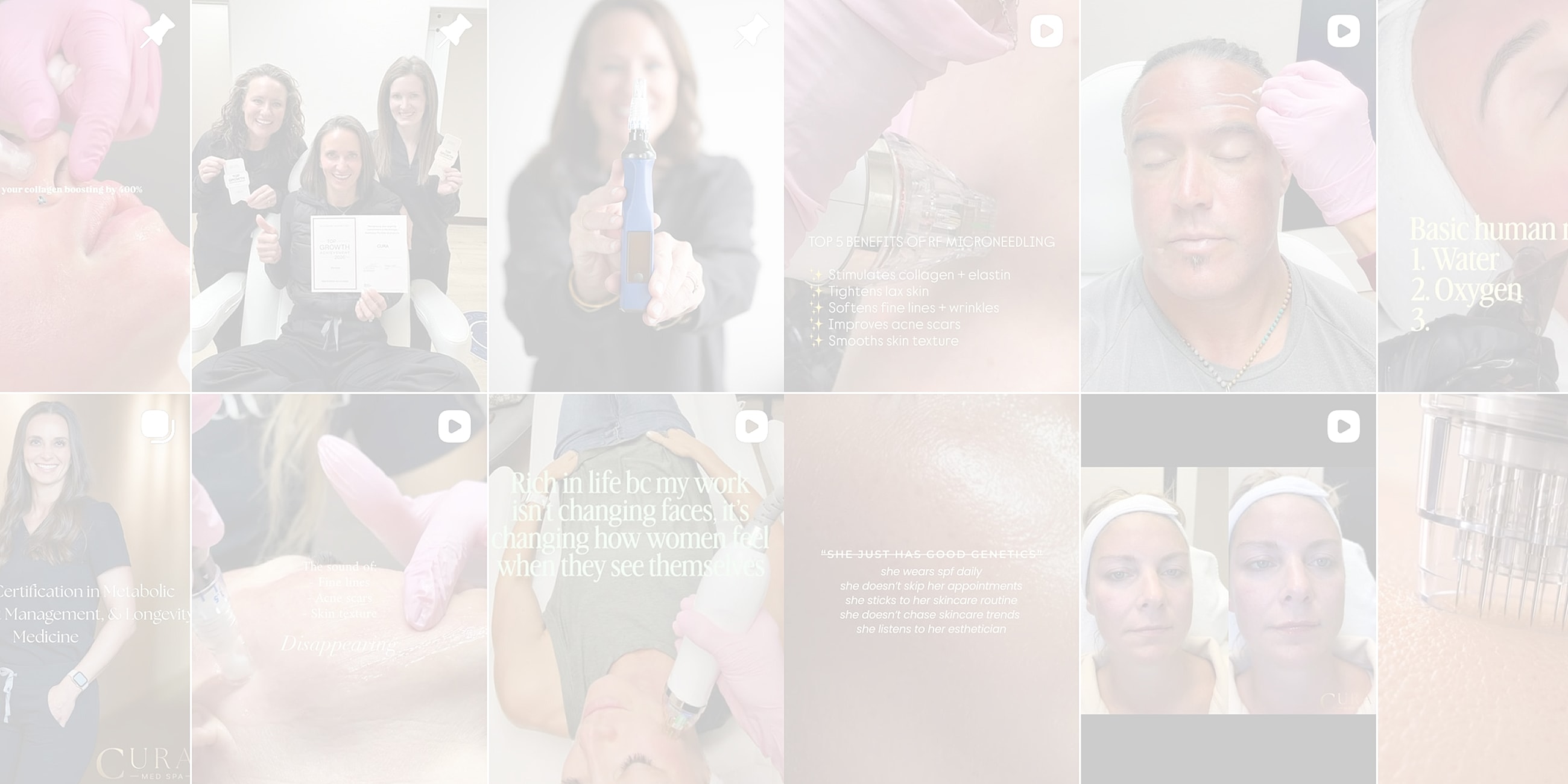Skincare treatments and procedures at a med spa.